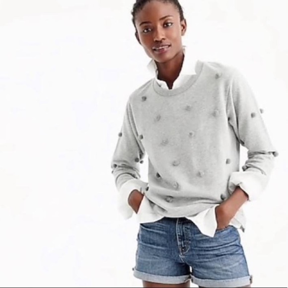 J. Crew Pom Pom Sweatshirt - Picture 1 of 7
